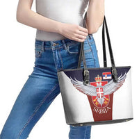 Serbia Leather Tote Bag Double Headed Eage Emblem Sporty - Wonder Print Shop