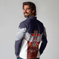 Serbia Long Sleeve Polo Shirt Double Headed Eage Emblem Sporty - Wonder Print Shop
