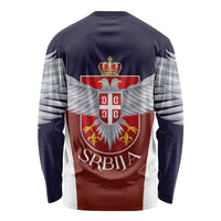 Serbia Long Sleeve Shirt Double Headed Eage Emblem Sporty - Wonder Print Shop