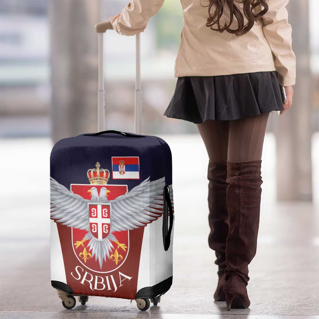 Serbia Luggage Cover Double Headed Eage Emblem Sporty - Wonder Print Shop