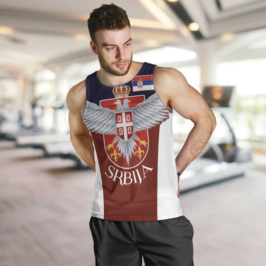 Serbia Men Tank Top Double Headed Eage Emblem Sporty - Wonder Print Shop