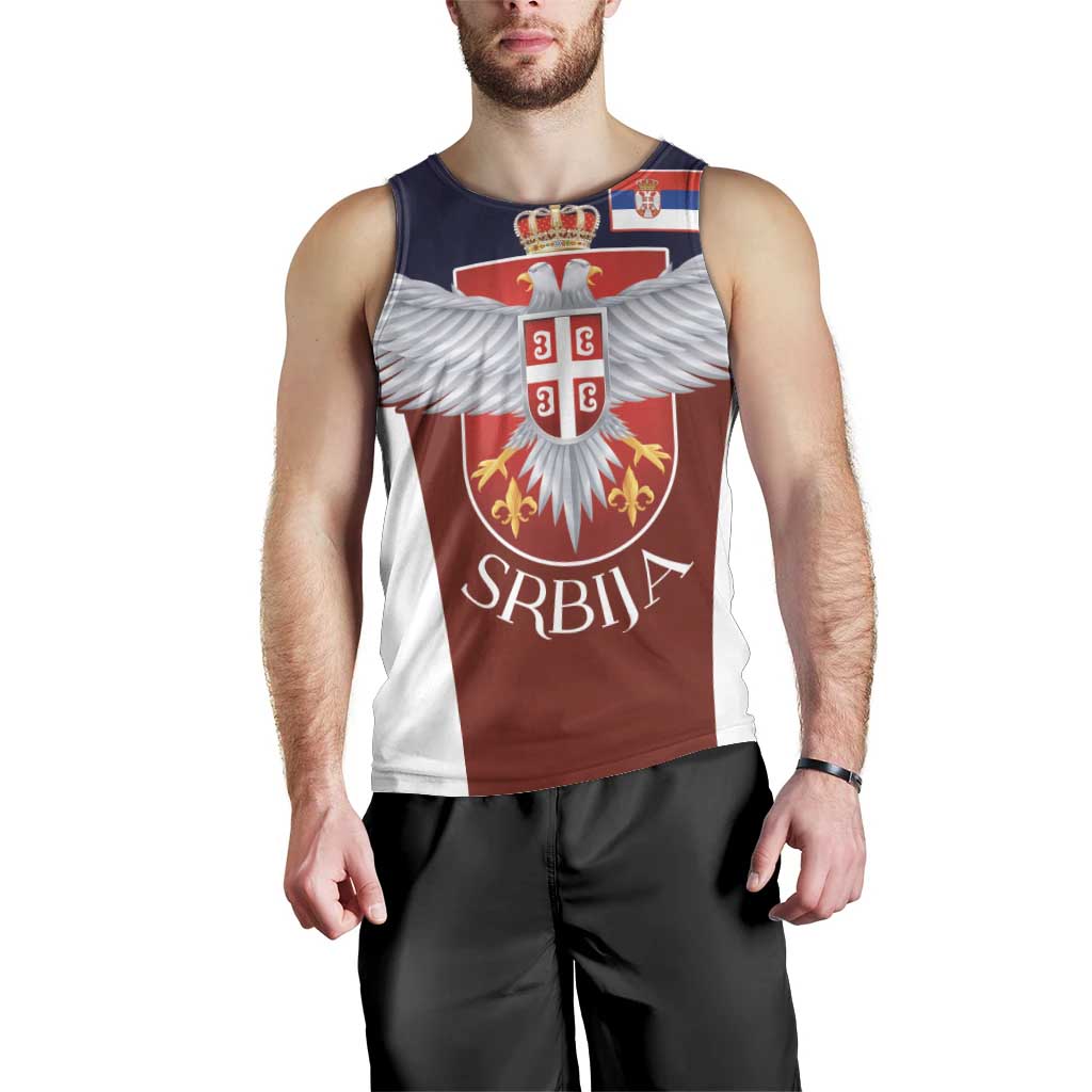 Serbia Men Tank Top Double Headed Eage Emblem Sporty - Wonder Print Shop
