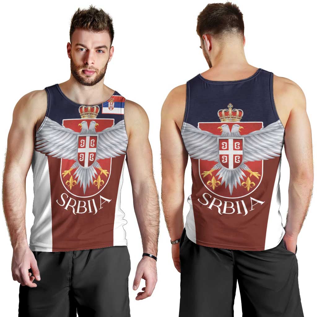 Serbia Men Tank Top Double Headed Eage Emblem Sporty - Wonder Print Shop