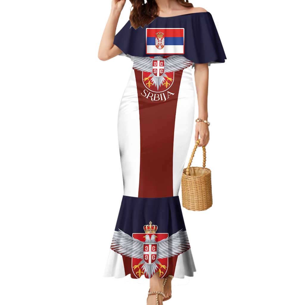 Serbia Mermaid Dress Double Headed Eage Emblem Sporty - Wonder Print Shop