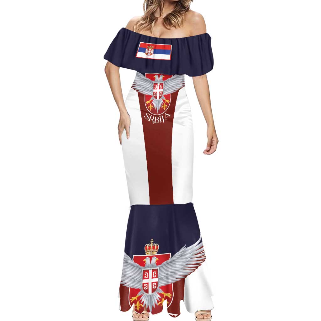 Serbia Mermaid Dress Double Headed Eage Emblem Sporty - Wonder Print Shop