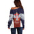 Serbia Off Shoulder Sweater Double Headed Eage Emblem Sporty - Wonder Print Shop