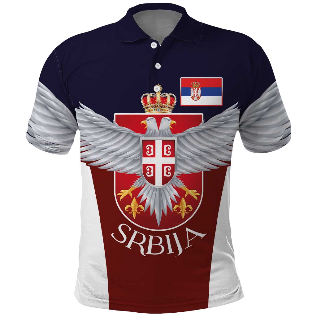 Serbia Polo Shirt Double Headed Eage Emblem Sporty - Wonder Print Shop