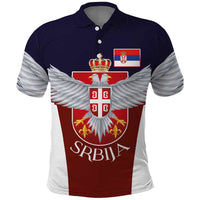 Serbia Polo Shirt Double Headed Eage Emblem Sporty - Wonder Print Shop