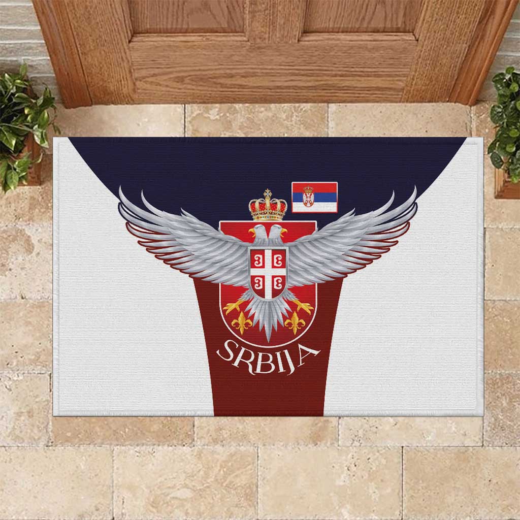 Serbia Rubber Doormat Double Headed Eage Emblem Sporty - Wonder Print Shop