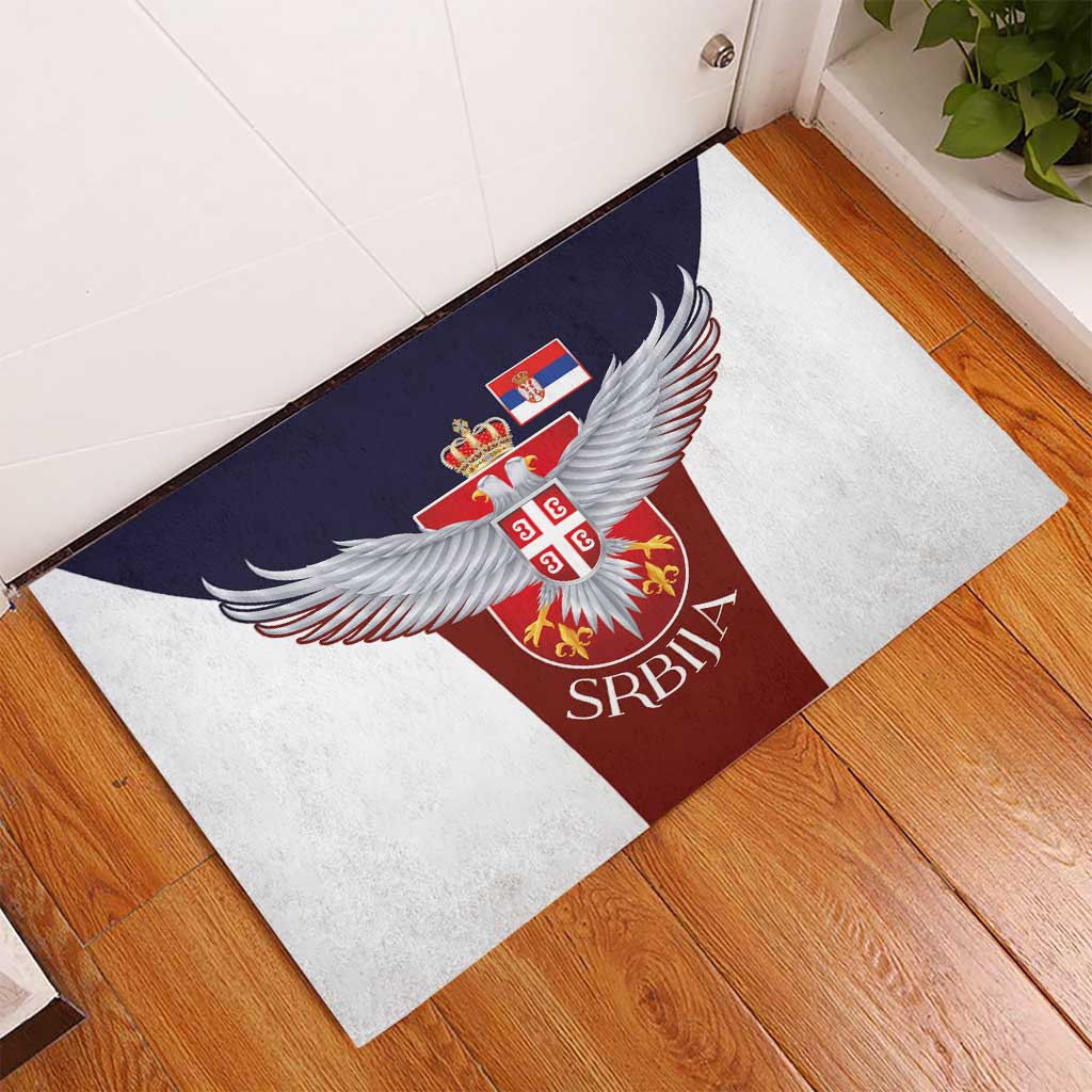 Serbia Rubber Doormat Double Headed Eage Emblem Sporty - Wonder Print Shop