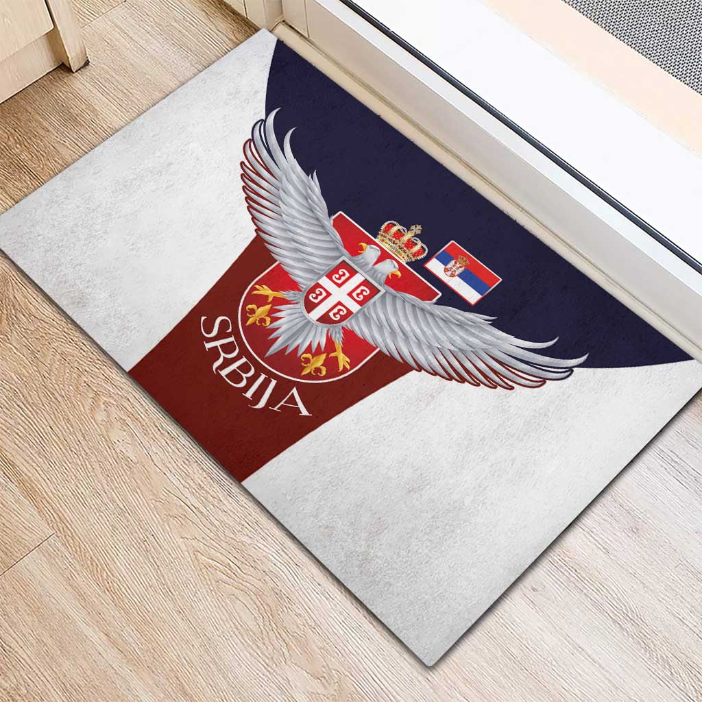 Serbia Rubber Doormat Double Headed Eage Emblem Sporty - Wonder Print Shop