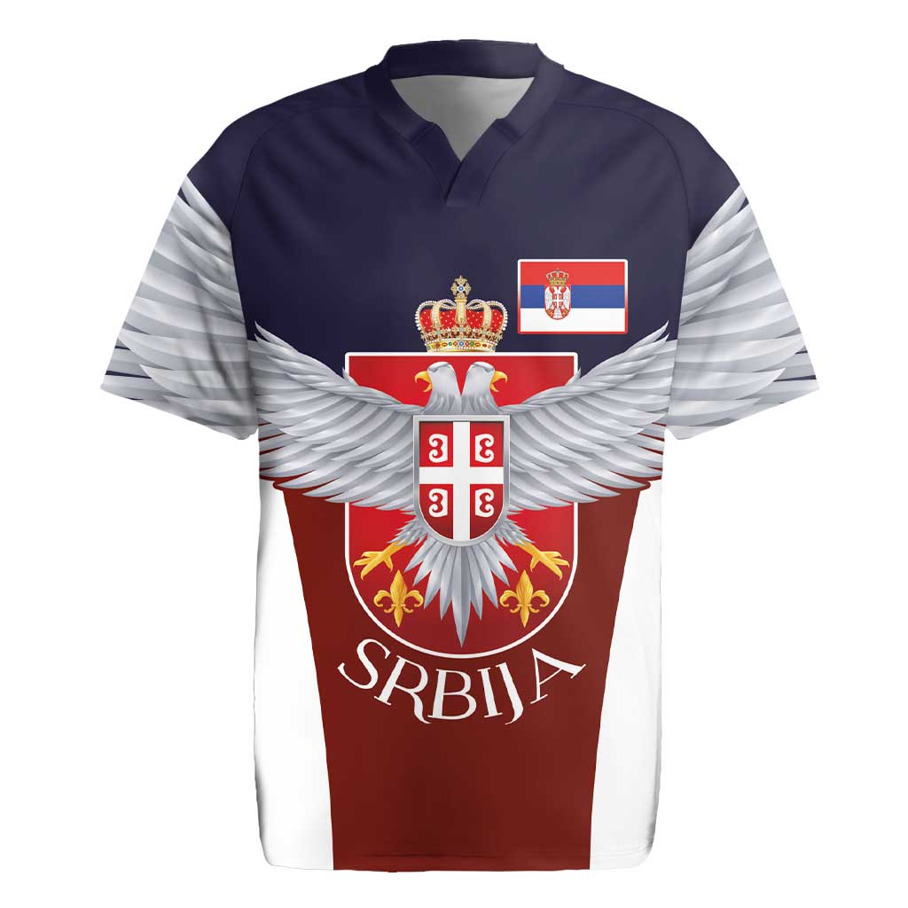Serbia Rugby Jersey Double Headed Eage Emblem Sporty - Wonder Print Shop