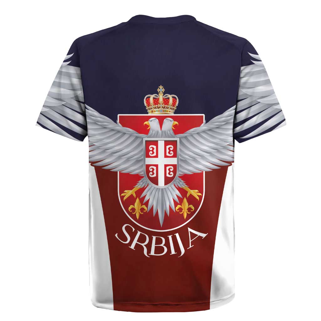 Serbia Rugby Jersey Double Headed Eage Emblem Sporty - Wonder Print Shop