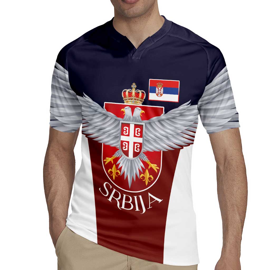 Serbia Rugby Jersey Double Headed Eage Emblem Sporty - Wonder Print Shop