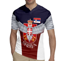 Serbia Rugby Jersey Double Headed Eage Emblem Sporty - Wonder Print Shop