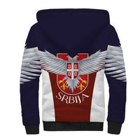Serbia Sherpa Hoodie Double Headed Eage Emblem Sporty - Wonder Print Shop