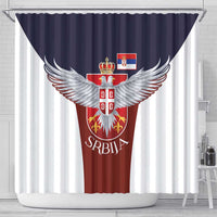Serbia Shower Curtain Double Headed Eage Emblem Sporty - Wonder Print Shop