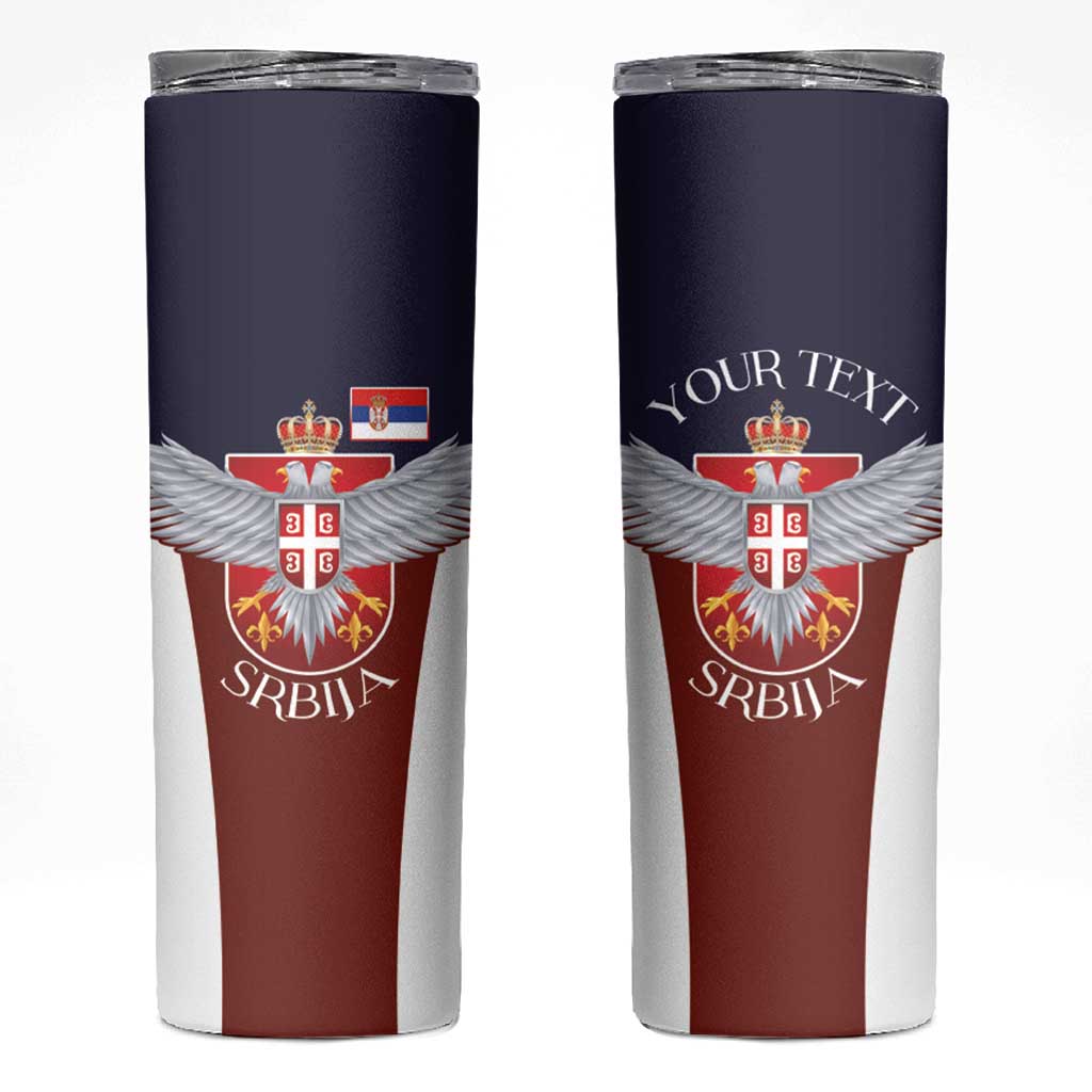 Serbia Skinny Tumbler Double Headed Eage Emblem Sporty - Wonder Print Shop
