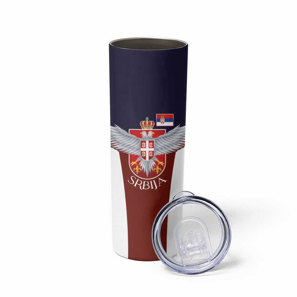 Serbia Skinny Tumbler Double Headed Eage Emblem Sporty - Wonder Print Shop