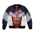 Serbia Sleeve Zip Bomber Jacket Double Headed Eage Emblem Sporty - Wonder Print Shop