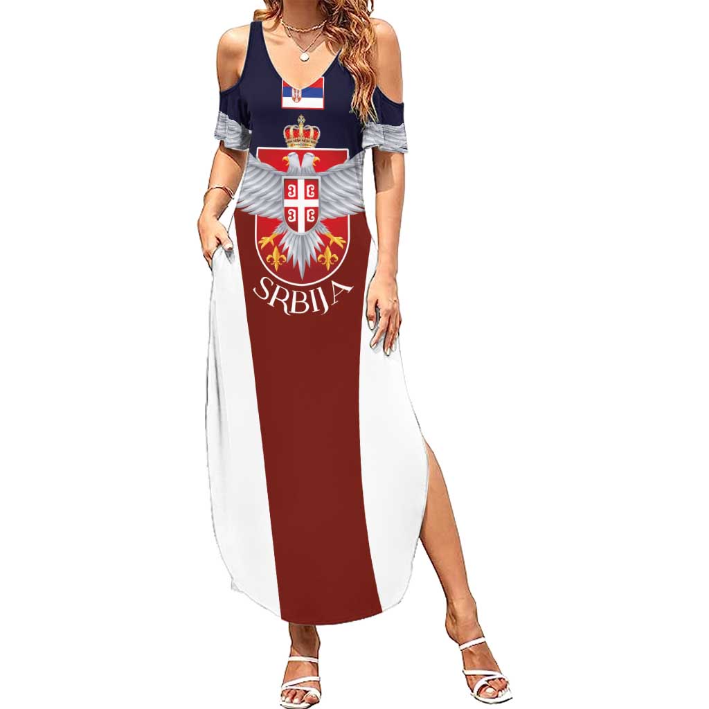 Serbia Summer Maxi Dress Double Headed Eage Emblem Sporty - Wonder Print Shop