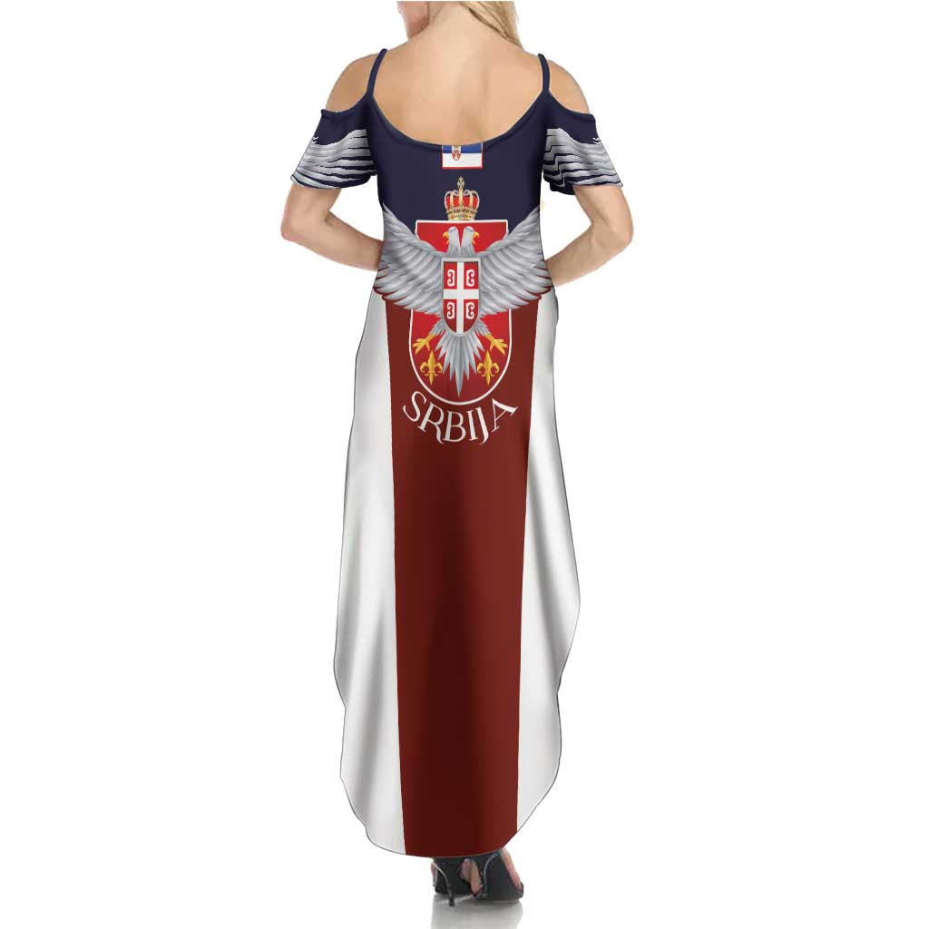 Serbia Summer Maxi Dress Double Headed Eage Emblem Sporty - Wonder Print Shop