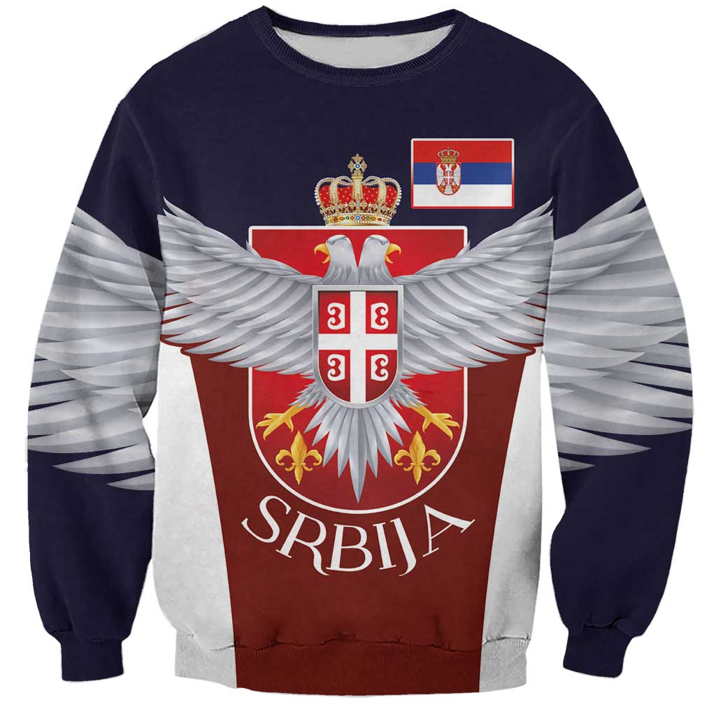 Serbia Sweatshirt Double Headed Eage Emblem Sporty - Wonder Print Shop