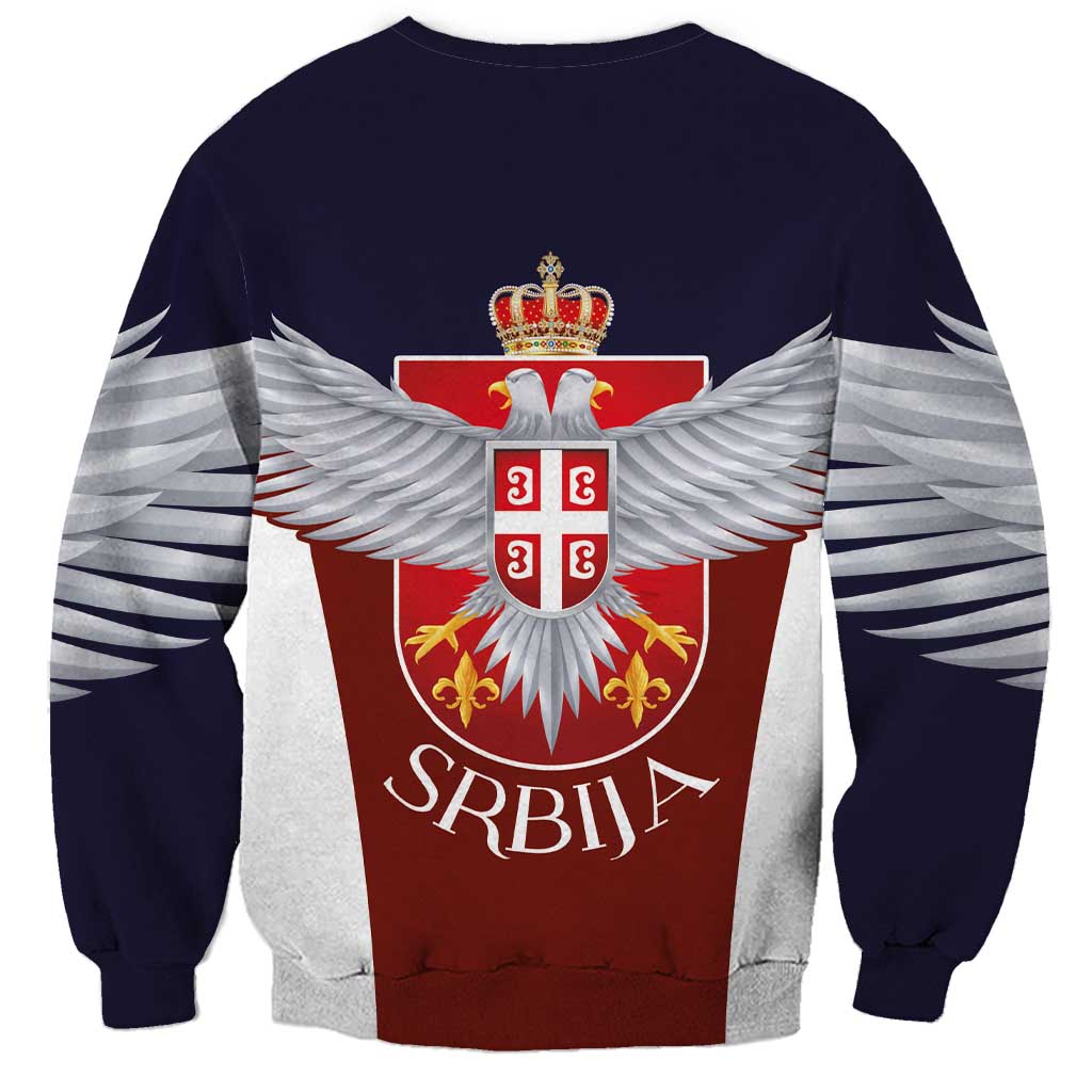 Serbia Sweatshirt Double Headed Eage Emblem Sporty - Wonder Print Shop