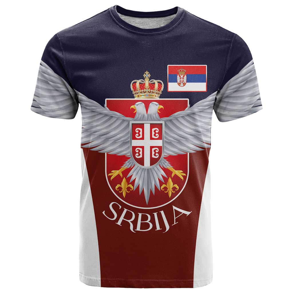 Serbia T Shirt Double Headed Eage Emblem Sporty - Wonder Print Shop