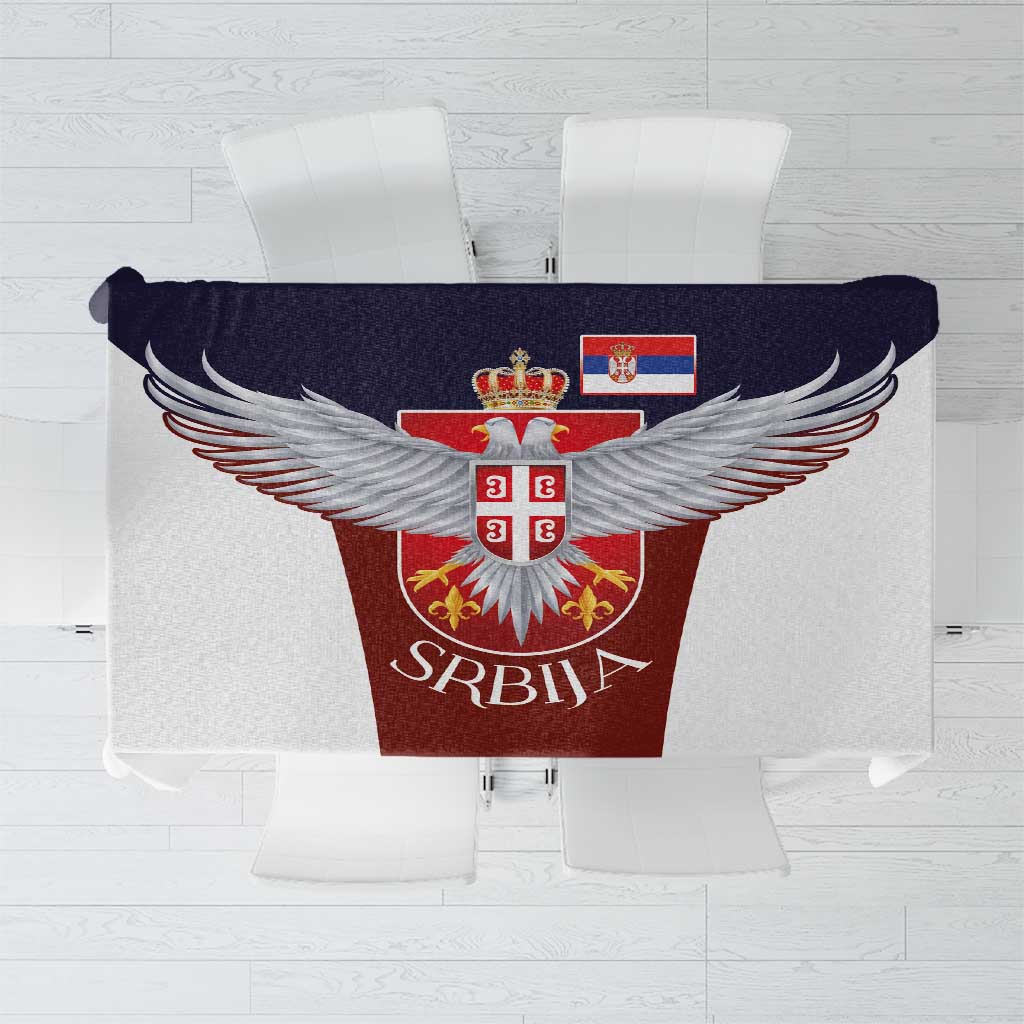 Serbia Tablecloth Double Headed Eage Emblem Sporty - Wonder Print Shop