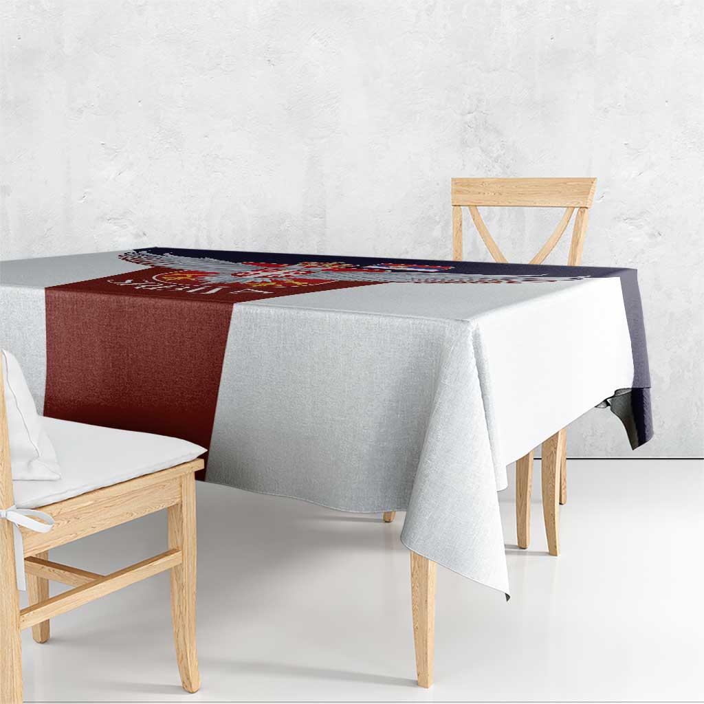 Serbia Tablecloth Double Headed Eage Emblem Sporty - Wonder Print Shop