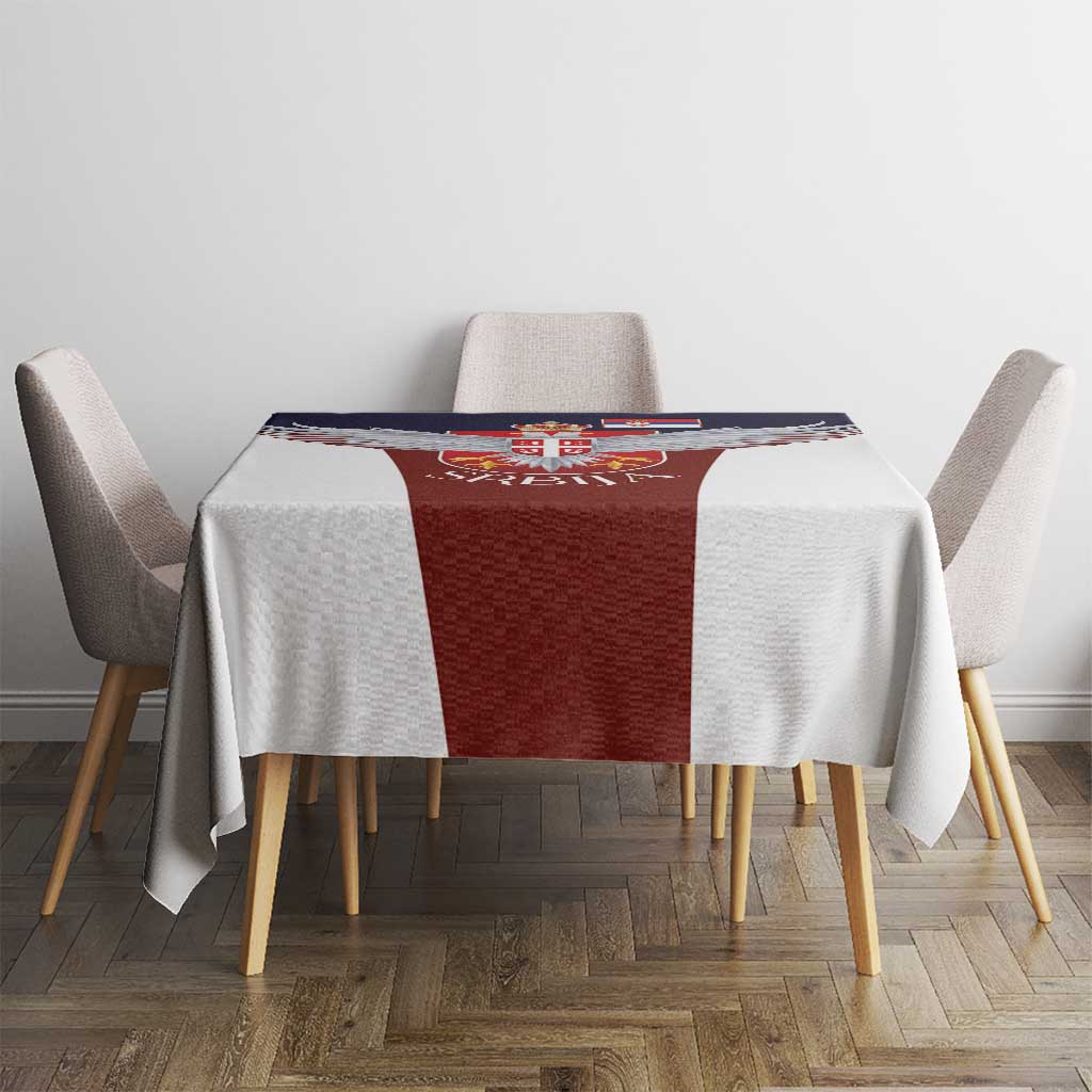 Serbia Tablecloth Double Headed Eage Emblem Sporty - Wonder Print Shop