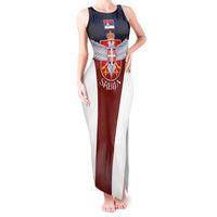 Serbia Tank Maxi Dress Double Headed Eage Emblem Sporty - Wonder Print Shop