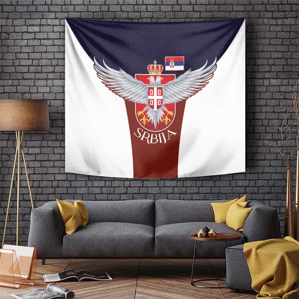 Serbia Tapestry Double Headed Eage Emblem Sporty - Wonder Print Shop
