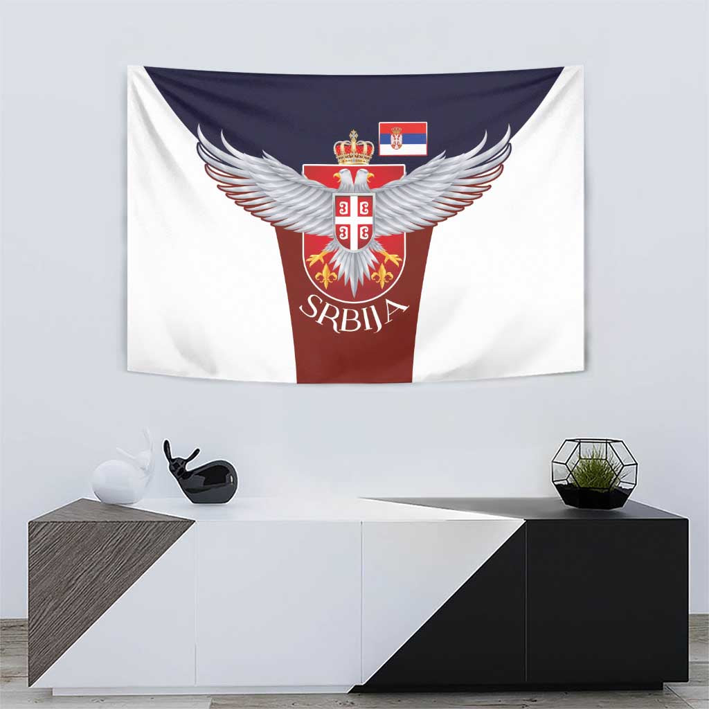 Serbia Tapestry Double Headed Eage Emblem Sporty - Wonder Print Shop
