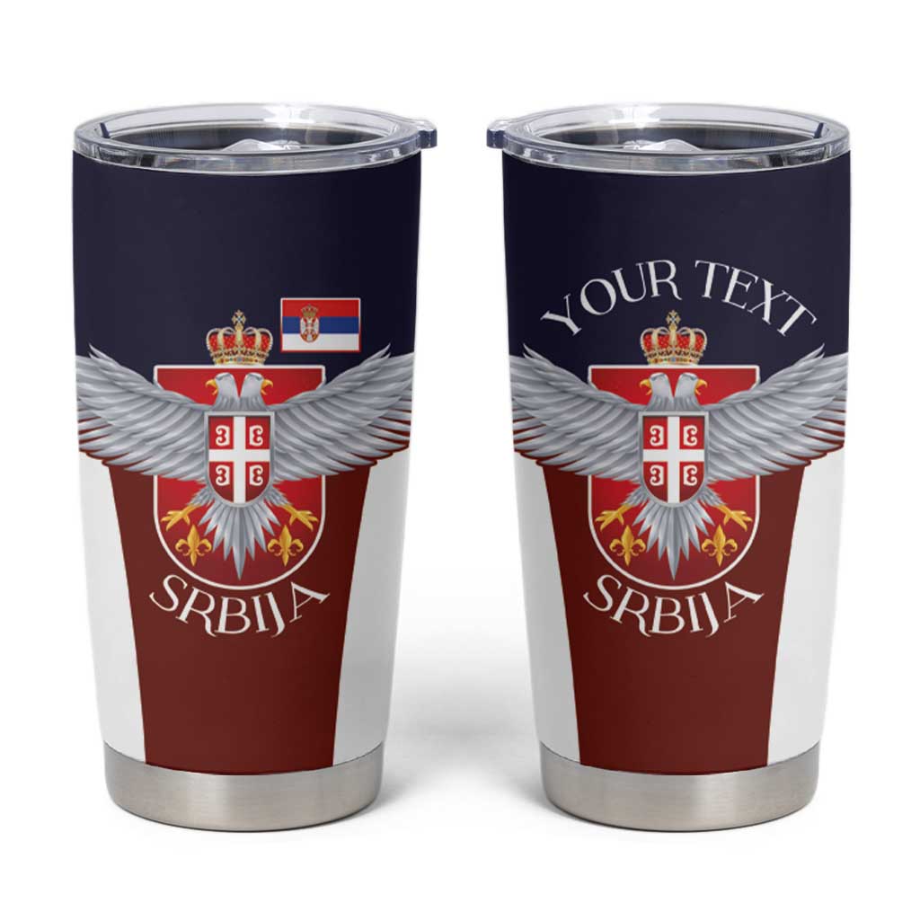 Serbia Tumbler Cup Double Headed Eage Emblem Sporty - Wonder Print Shop