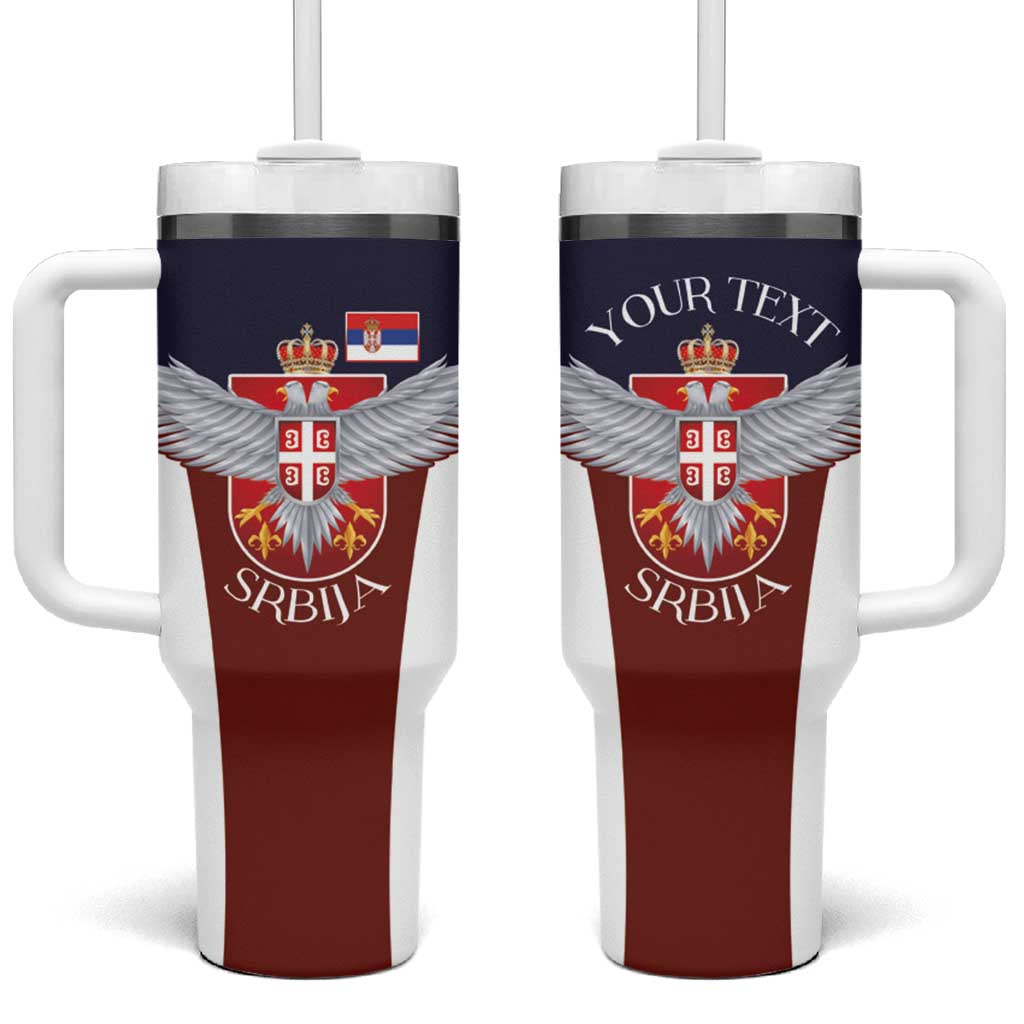 Serbia Tumbler With Handle Double Headed Eage Emblem Sporty - Wonder Print Shop