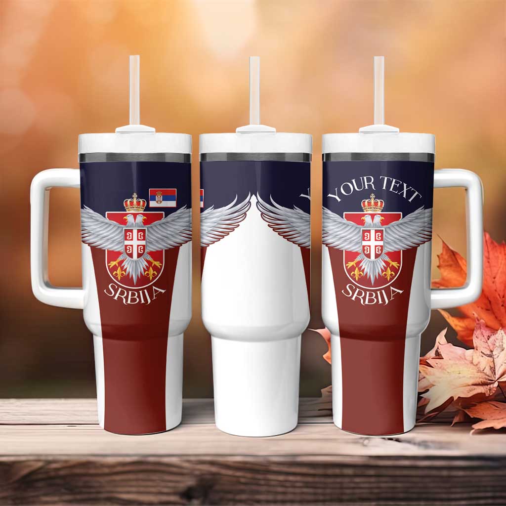 Serbia Tumbler With Handle Double Headed Eage Emblem Sporty - Wonder Print Shop
