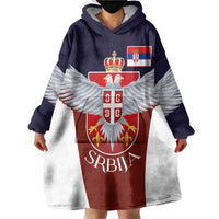 Serbia Wearable Blanket Hoodie Double Headed Eage Emblem Sporty - Wonder Print Shop