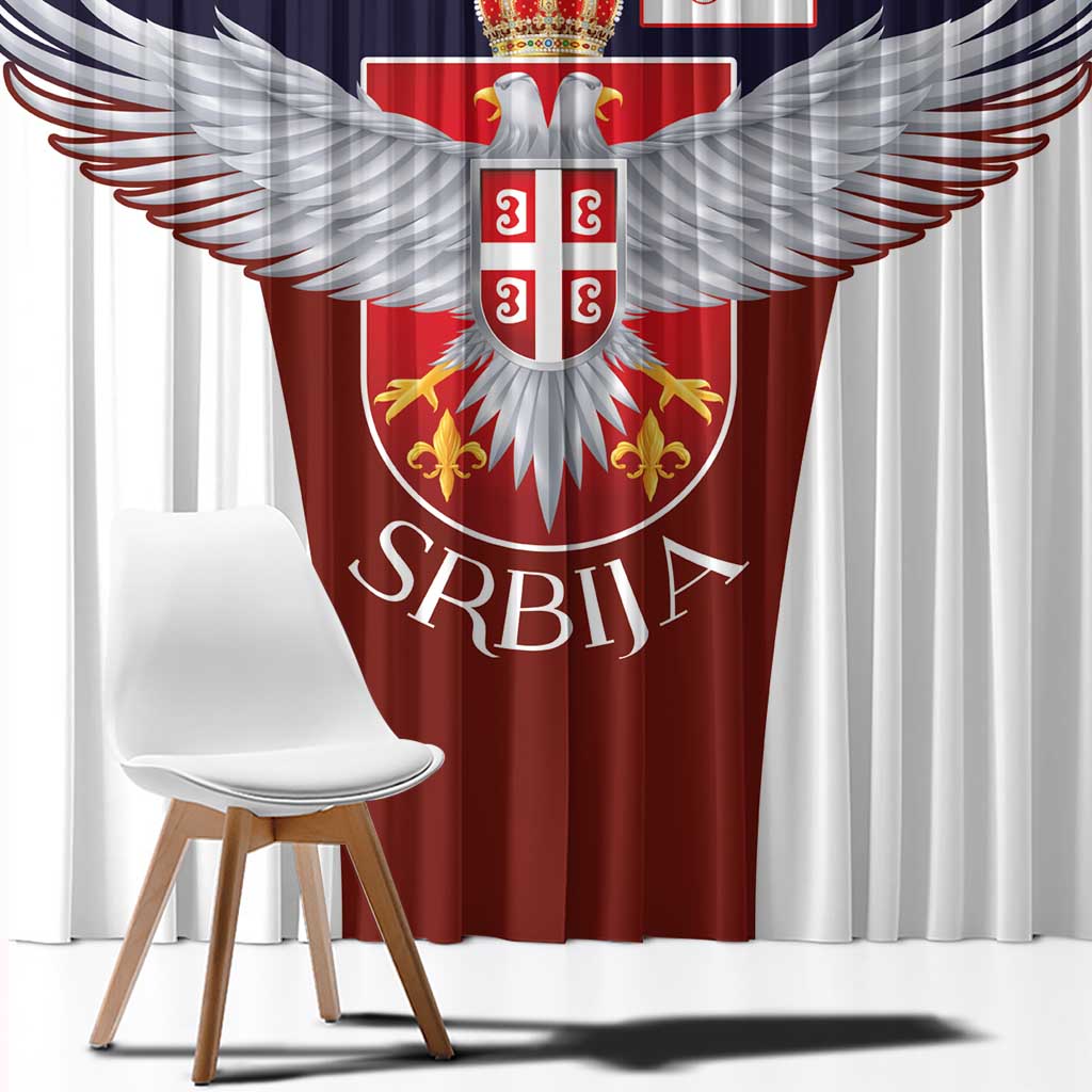 Serbia Window Curtain Double Headed Eage Emblem Sporty - Wonder Print Shop