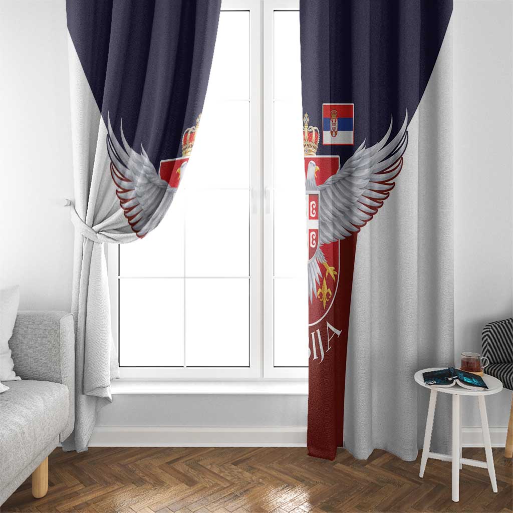Serbia Window Curtain Double Headed Eage Emblem Sporty - Wonder Print Shop