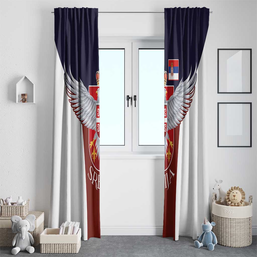 Serbia Window Curtain Double Headed Eage Emblem Sporty - Wonder Print Shop