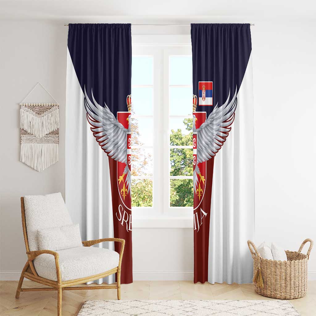 Serbia Window Curtain Double Headed Eage Emblem Sporty - Wonder Print Shop