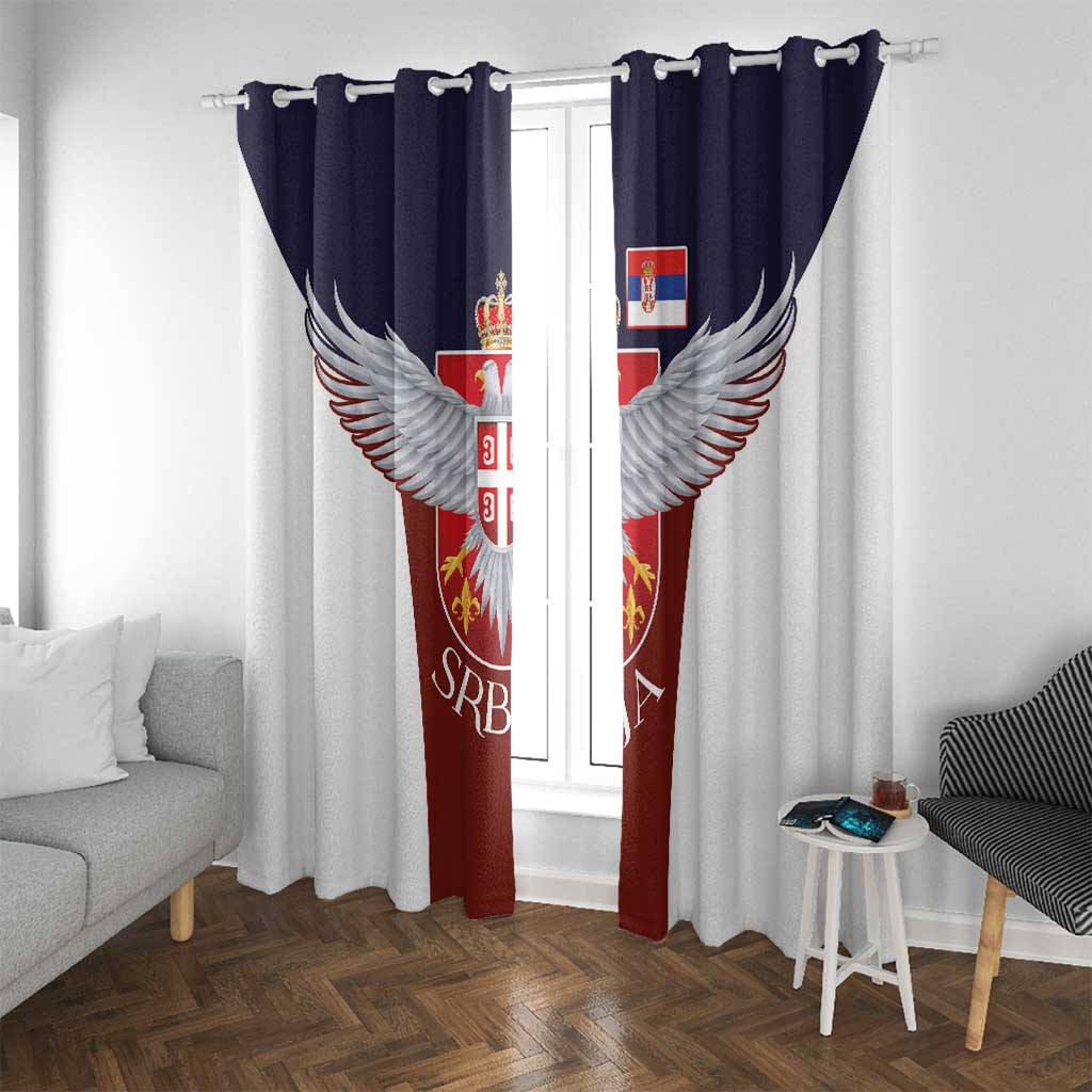 Serbia Window Curtain Double Headed Eage Emblem Sporty - Wonder Print Shop