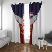 Serbia Window Curtain Double Headed Eage Emblem Sporty - Wonder Print Shop