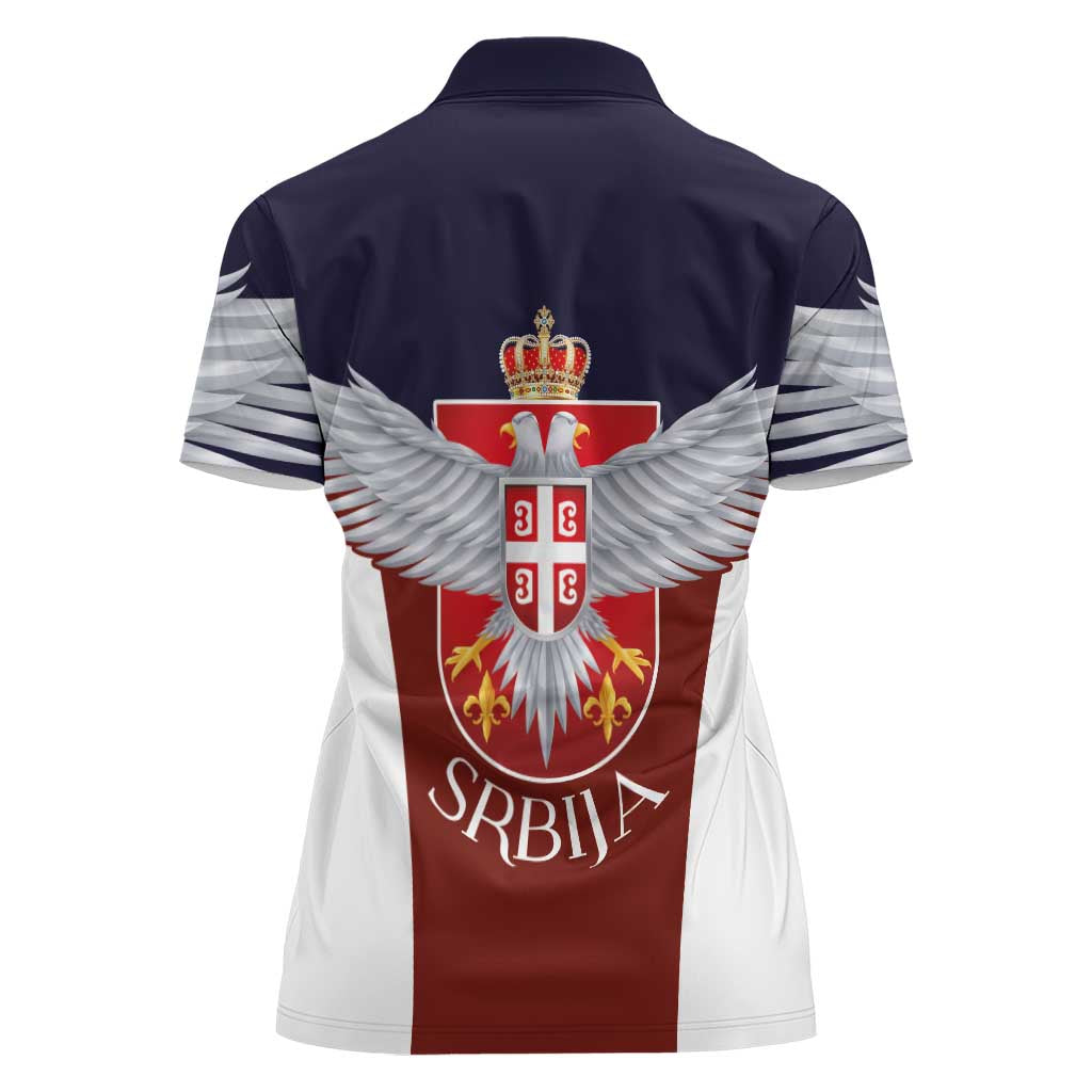 Serbia Women Polo Shirt Double Headed Eage Emblem Sporty - Wonder Print Shop