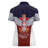 Serbia Women Polo Shirt Double Headed Eage Emblem Sporty - Wonder Print Shop