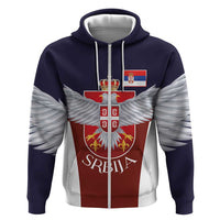 Serbia Zip Hoodie Double Headed Eage Emblem Sporty - Wonder Print Shop