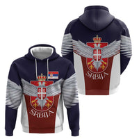 Serbia Zip Hoodie Double Headed Eage Emblem Sporty - Wonder Print Shop