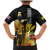 Hawaii King Kamehameha Day Family Matching Mermaid Dress and Hawaiian Shirt Kanaka Maoli Hibiscus Flower and Kakau Pattern - Wonder Print Shop